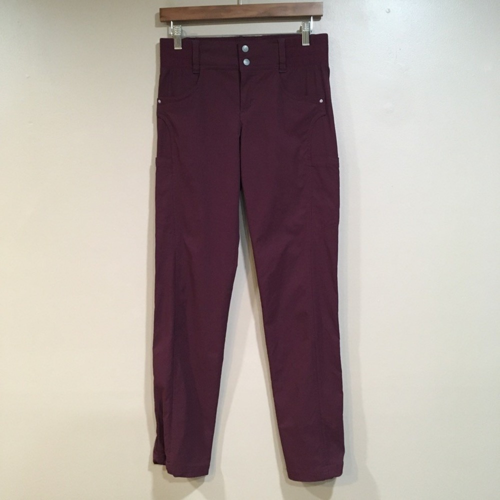 Title Nine Clamber Hiking Cargo Pants Womens 4 Burgundy Maroon Hiking Travel UPF